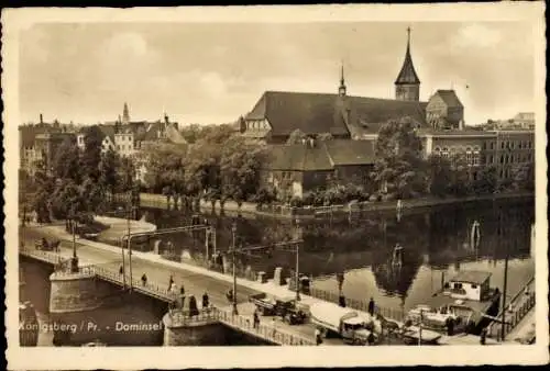 Ak Kaliningrad Königsberg Ostpreußen, Dominsel, Brücke