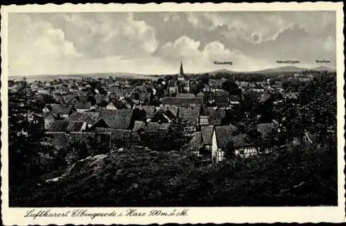 Ak Elbingerode Oberharz am Brocken, Totalansicht der Ortschaft, Wurmberg