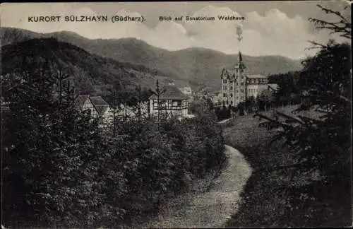 Ak Sülzhayn Ellrich Thüringen, Blick zum Sanatorium Waldhaus