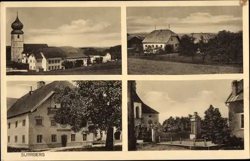 Ak Surrberg Surberg in Oberbayern, Kirche, Gasthaus, Denkmal