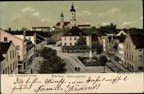 Ak Dorfen in Oberbayern, Rathausplatz