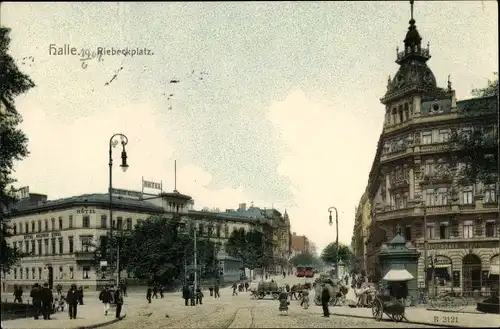 Ak Halle an der Saale, Riebeckplatz, Hotel