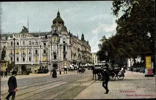 Ak Wiesbaden in Hessen, obere Wilhelmstraße