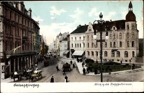 Ak Gelsenkirchen im Ruhrgebiet, Bahnhofstraße