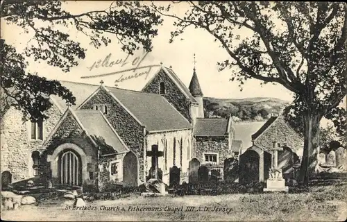 Ak Jersey Kanalinseln, St Brelades Church and Fishermans Chapel