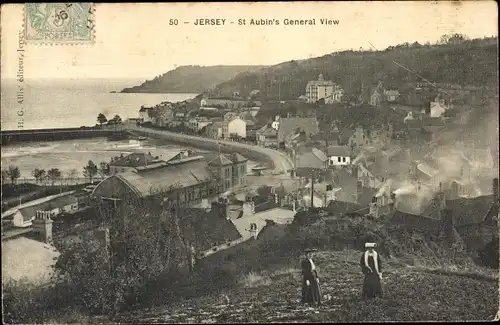 Ak St. Aubin's Jersey Kanalinseln, General view