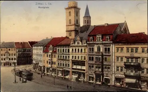 Ak Zittau in Sachsen, Marktplatz