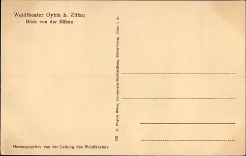 Ak Oybin in der Oberlausitz, Waldtheater, Blick von der Bühne, Publikum
