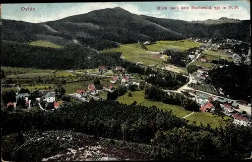 Ak Oybin in Sachsen, Hochwald, Wohnhäuser, Berge, Landschaft