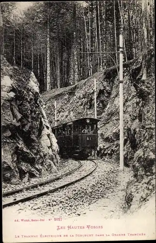 Ak Vosges, Le Tramway electrique, Grande Tranchee