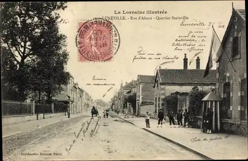 Ak Luneville Meurthe et Moselle, Rue d'Alsace, Quartier Stainville