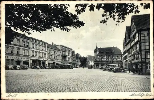 Ak Soest in Westfalen, Marktplatz, Café, Fachwerkhäuser