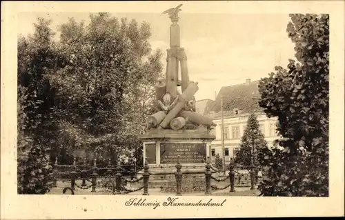 Ak Schleswig an der Schlei, Kanonendenkmal