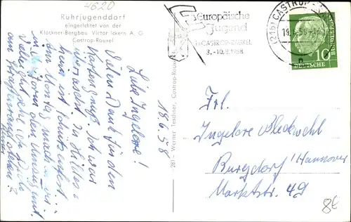 Ak Castrop Rauxel im Ruhrgebiet, Ruhrjugenddorf