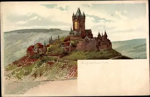 Künstler Litho Hammel, Otto, Cochem an der Mosel, Burg