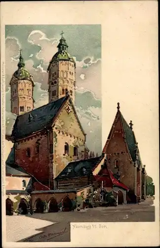 Künstler Litho Hammel, Otto, Naumburg an der Saale, Dom, Gesamtansicht