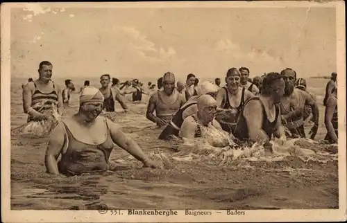 Ak Blankenberghe Blankenberge Westflandern, Baigneurs, Baders