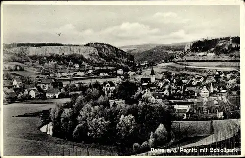 Ak Vorra an der Pegnitz, Panorama mit Schlosspark