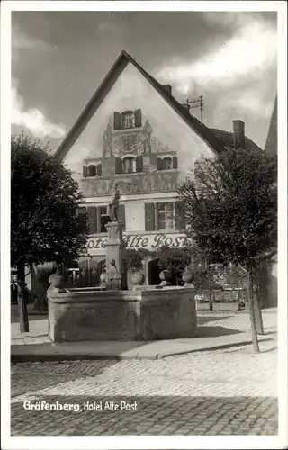 Foto Ak Gräfenberg in Oberfranken, Hotel Alte Post, Brunnen