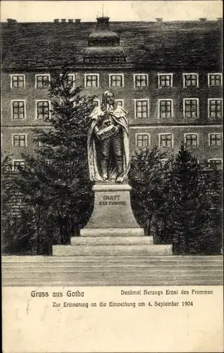 Ak Gotha in Thüringen, Denkmal Herzogs Ernst des Frommen