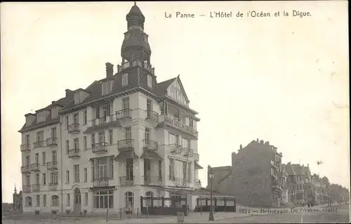 Ak La Panne Westflandern, L'Hotel de l'Ocean, La Digue