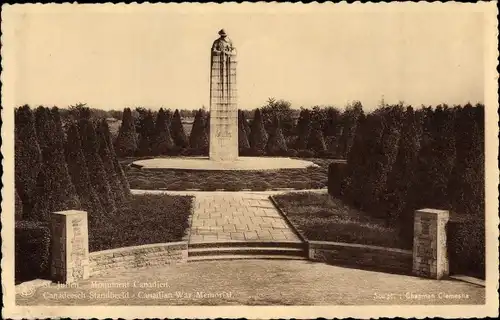 Ak Langemarck Langemark Poelkapelle Westflandern, St. Julien Canadian Monument