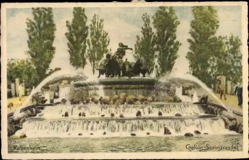 Ak København Kopenhagen Dänemark, Gefion Springvandel