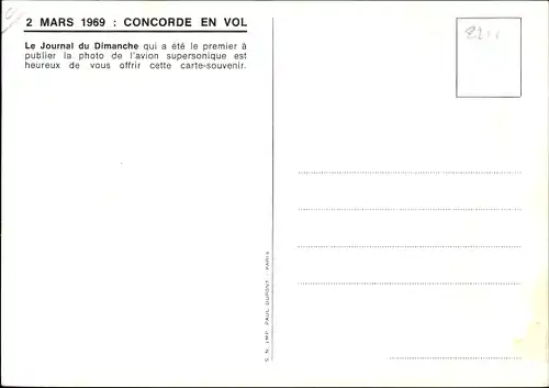 Ak Französisches Passagierflugzeug, Concorde en vol 1969, British Aircraft Corporation, Stadtbild