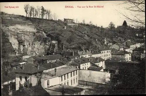 Ak Épinal Lothringen Vosges, Vue sur la Rue St. Michel