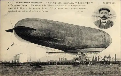 Ak Aerostation Militaire, Le Dirigeable Militaire Liberte, M. Juchmes, französisches Luftschiff