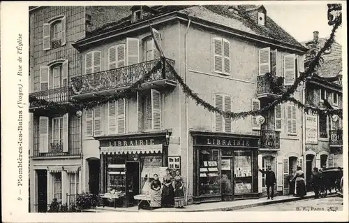 Ak Plombières les Bains Lothringen Vosges, Rue de l´Église, Librairie