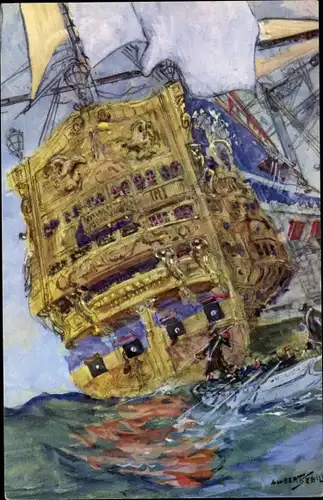 Künstler Ak Sebille, Königlicher Segler aus Frankreich, Soleil Royal, Epoque Louis XIV