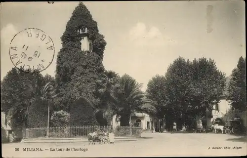 Ak Miliana Algerien, La tour de l'horloge