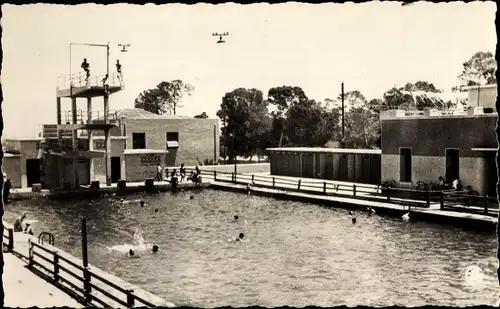 Ak Relizane Algerien, La Piscine, Schwimmbad mit Sprungturm