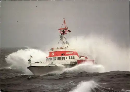 Ak Seenotkreuzer mit Tochterboot der 23 m Klasse, Eiswette, DgzRS