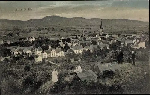 Ak Soultz Haut Rhin Sulz Elsass Haut Rhin, Blick auf den Ort