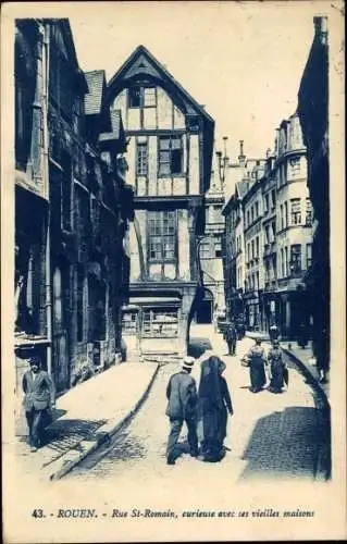 Ak Rouen Seine Maritime, Rue St. Romain