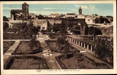 Ak Rabat Marokko, Jardin des Oudaias