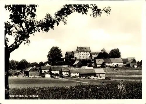 Ak Eiterfeld in Hessen, Burg Fürsteneck, Blick auf den Ort