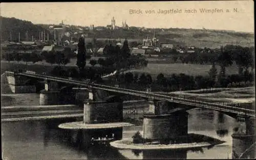 Ak Bad Wimpfen am Neckar, Blick von Jagstfeld