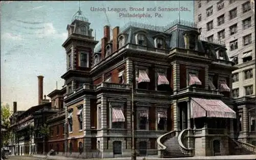 Ak Philadelphia Pennsylvania USA, Union League, Broad and Sansom Sts.