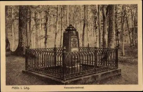 Ak Mölln im Herzogtum Lauenburg, Hanseatendenkmal