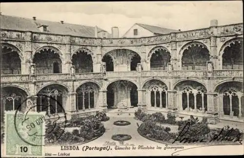 Ak Lisboa Lissabon Portugal, Claustro do Mosteiro des Jeronymos
