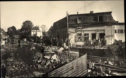 Foto Ak Dolní Podluží Niedergrund Reg. Aussig, Kriegszerstörungen, II WK