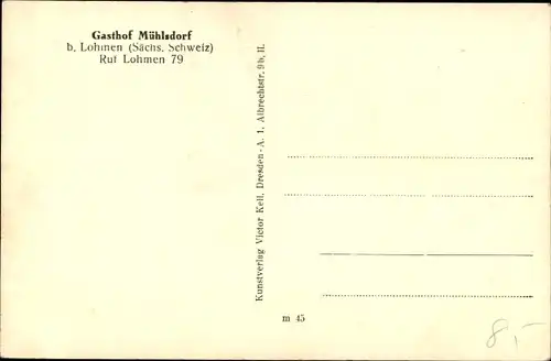 Ak Mühlsdorf Lohmen im Elbsandsteingebirge, Gasthof Mühlsdorf