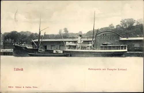 Ak Lübeck in Schleswig Holstein, Dampfer Livland