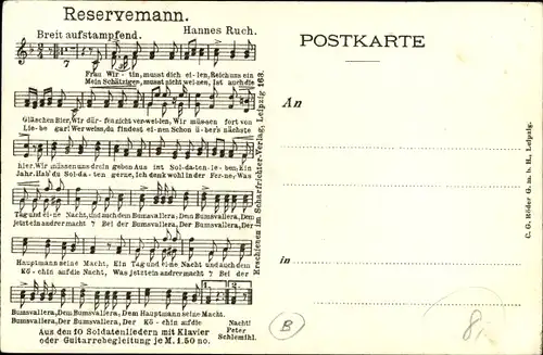 Lied Ak Reservemann, Hannes Ruch, Deutsche Soldaten in Uniformen