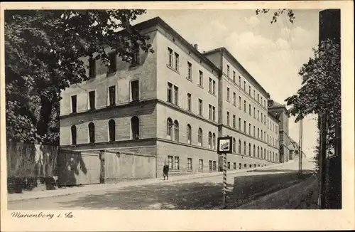 Ak Marienberg im Erzgebirge Sachsen, Straßenpartie, Gebäude