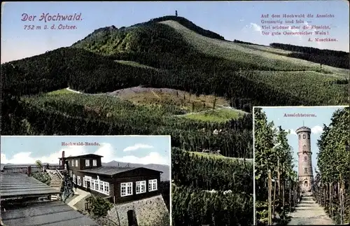 Ak Oybin in der Oberlausitz, Zittauer Gebirge, Hochwald Baude, Aussichtsturm