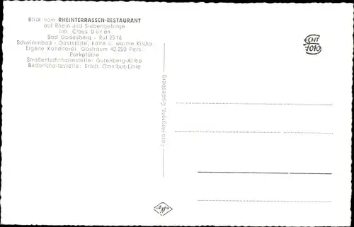 Ak Bad Godesberg Bonn am Rhein, Blick v. Rheinterrassen Restaurant, Schwimmbad
